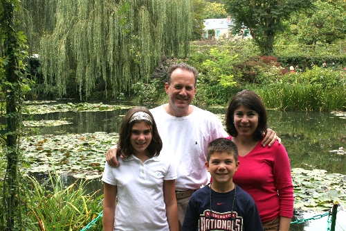 Family at Monet's gardens
